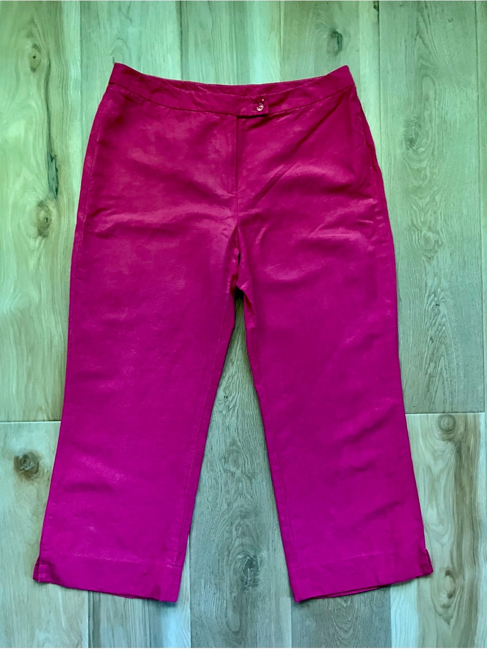Jones New York Country Bright Pink Linen-Blend Pants